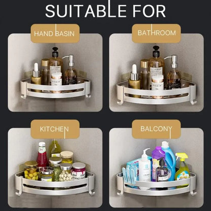 1 Layer Silver Triangular Corner Shelf Organizer