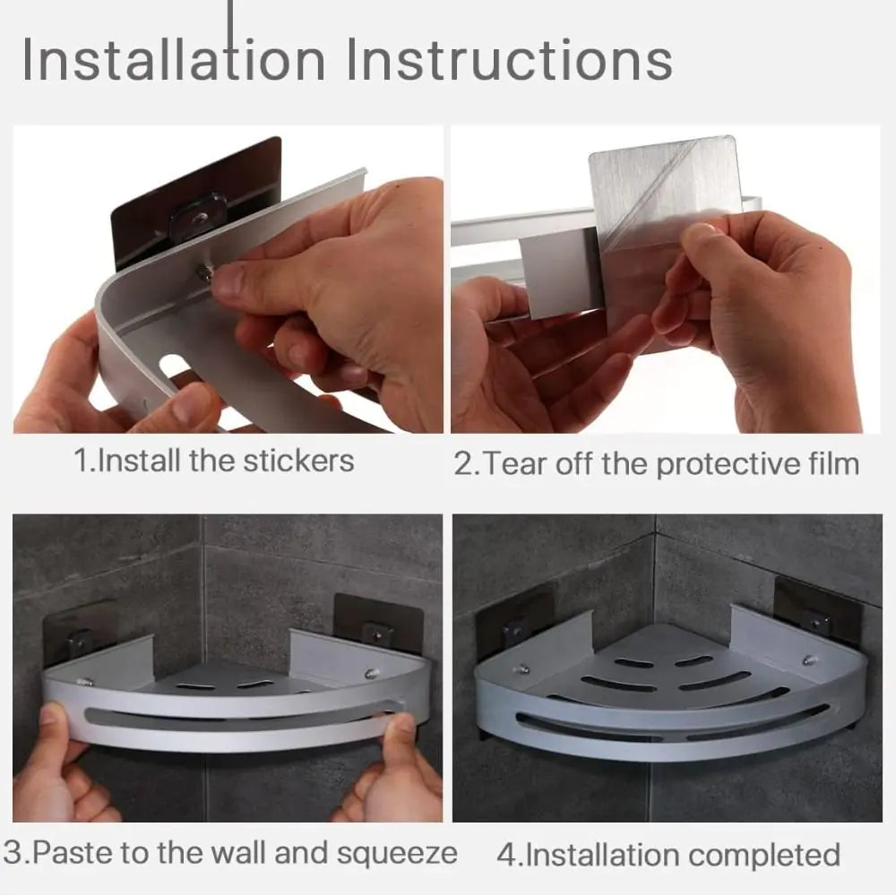 1 Layer Silver Triangular Corner Shelf Organizer