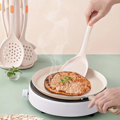 7pcs Reusable Silicone Kitchen Utensil Set with Strips