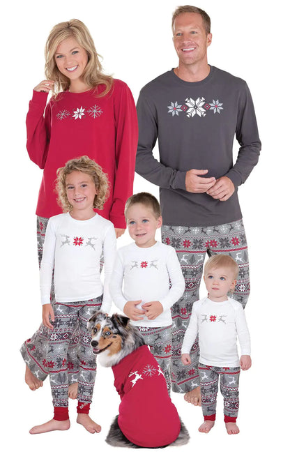 PajamaGram Christmas Pajamas For Family - Family Pajamas Nordic Pet MD Gray