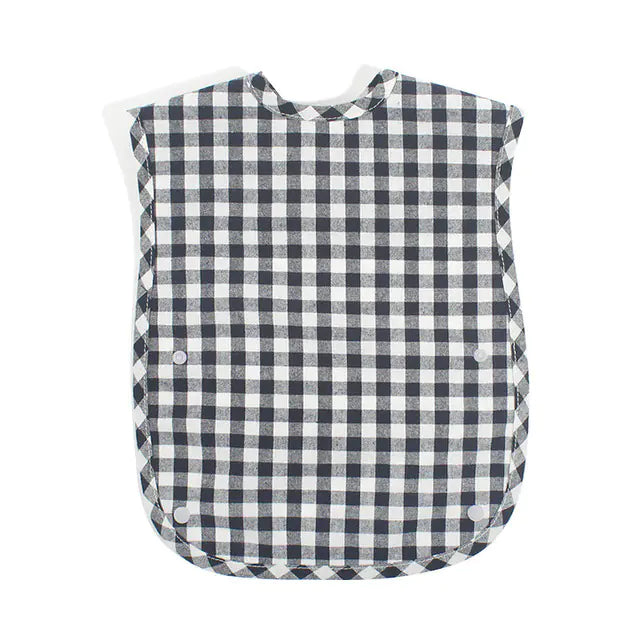Fashion Plaid Waterproof Cotton Bib for Infants and Kids