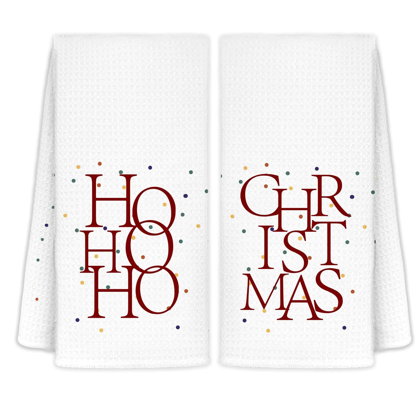 CIOJUNE Funny Christmas Kitchen Towels Set of 2 Hohoho Christmas Decor Hand Towels for Bathroom Christmas Dish Towels for Kitchen Christmas Kitchen Bathroom Decor 16x24 Inches