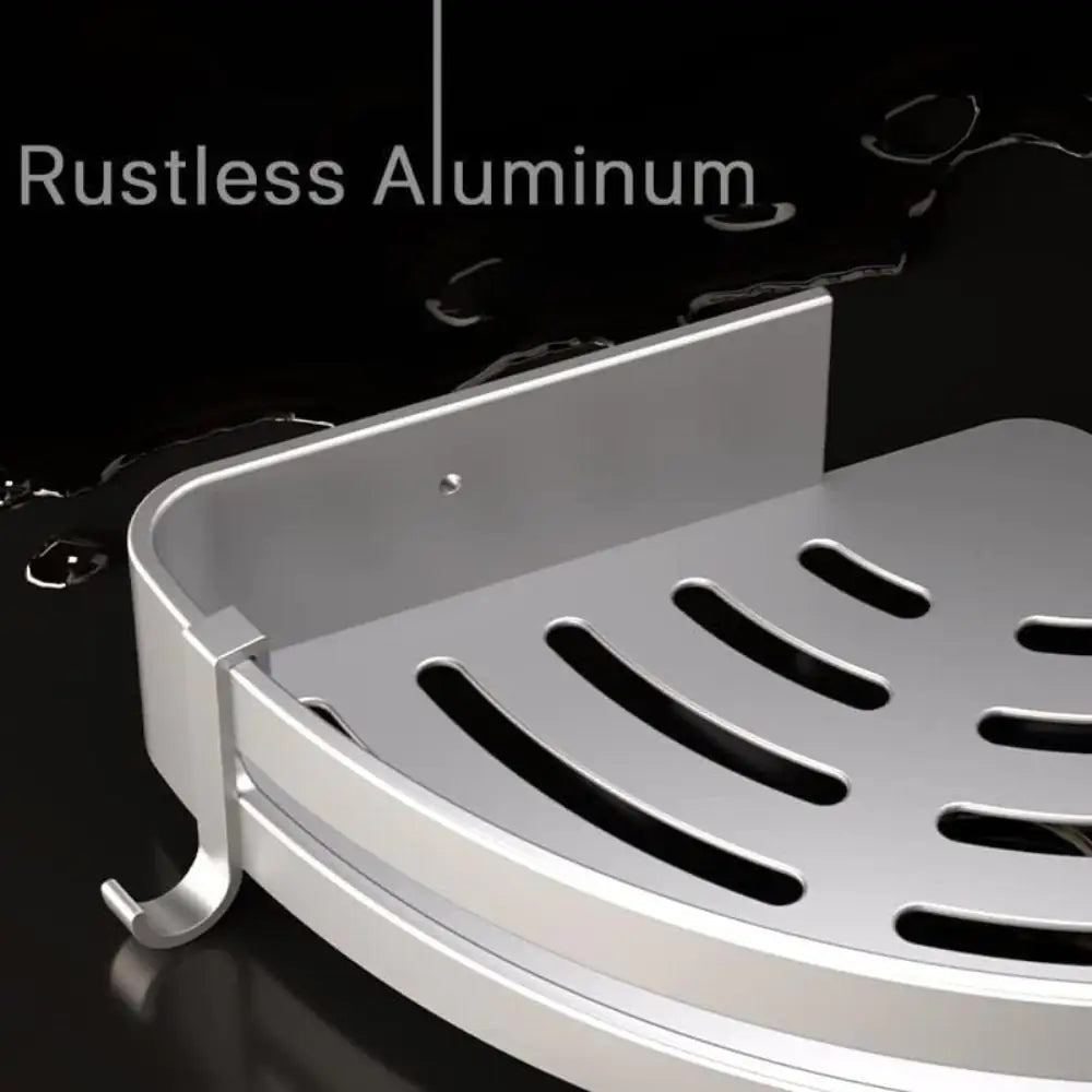 1 Layer Silver Triangular Corner Shelf Organizer