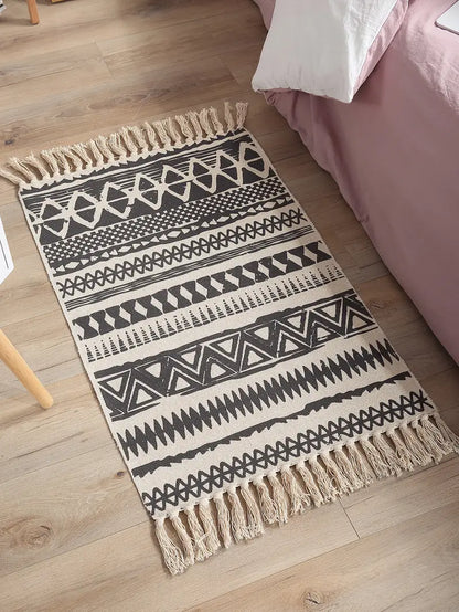 Bohemian Tassel Doormat for Indoor Home Decor