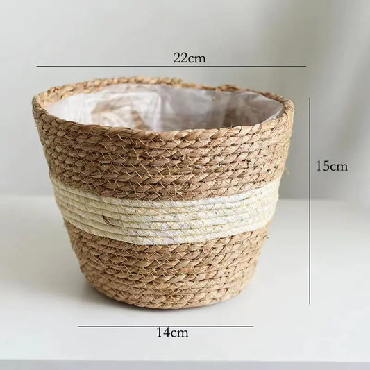 Woven Grass Planter Basket for Home Decor