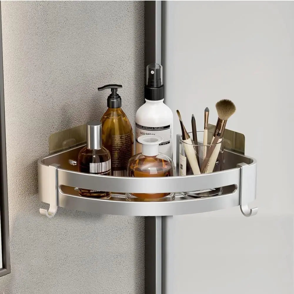 1 Layer Silver Triangular Corner Shelf Organizer