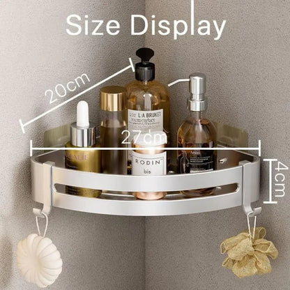 1 Layer Silver Triangular Corner Shelf Organizer