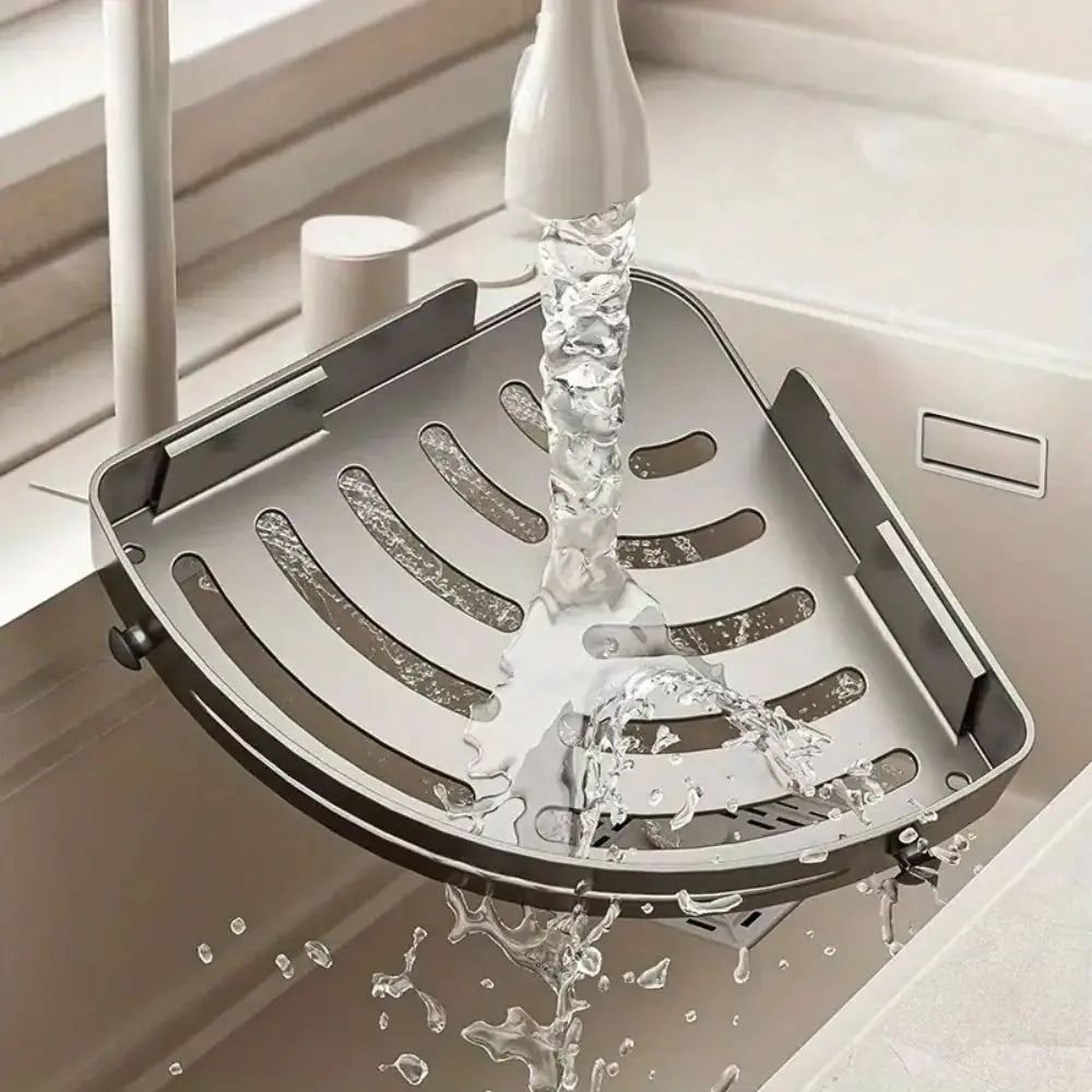 1 Layer Silver Triangular Corner Shelf Organizer